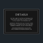 シンプルなブラックモノグラムエレガントウェディング エンクロージャーカード<br><div class="desc">モダンでエレガントなデザインが特徴のシンプルなウェディングエンクロージャーカードです。お客様の詳細が細い枠で囲まれており、黒の背景に白のテキストが使用されています。 フォントと背景の色は、 「カスタマイズ」ボタンをクリックすることで、自由に変更することができます。ミニマリストのカップルにぴったりな、スタイリッシュで洗練されたデザインです。</div>