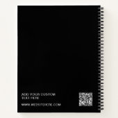 シンプルなブラックロゴテキストQRコード ノートブック (裏面)