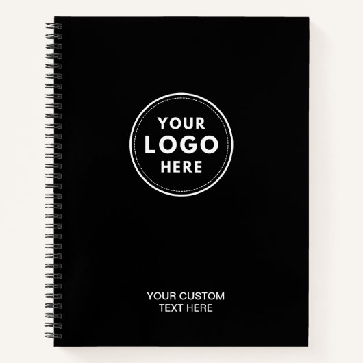 シンプルなブラックロゴテキストQRコード ノートブック (正面)