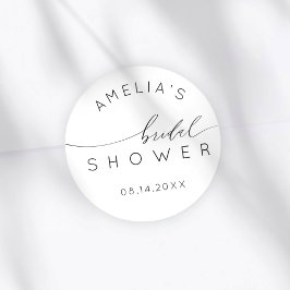 シンプルなブラック＆ホワイトのブライズシャワー ラウンドシール