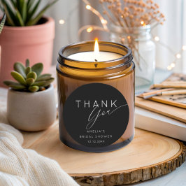 シンプルなブラック＆ホワイトの感謝のウェディングシャワー ラウンドシール