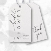 シンプルなブラック＆ホワイトの感謝の気持ちを込めたブライダルシャワー ギフトタグ