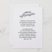 シンプルなブラック&ホワイトの結婚式招待状挿入ページ 招待状 (正面/裏面)