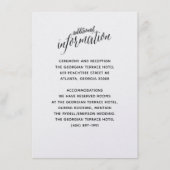 シンプルなブラック&ホワイトの結婚式招待状挿入ページ 招待状 (正面)