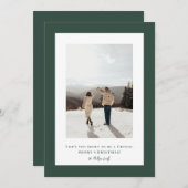 シンプルなブルンスウィックグリーンフレーム写真 シーズンカード (正面/裏面)