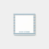 シンプルなブルーとグレーのストライプ ポストイット (正面)