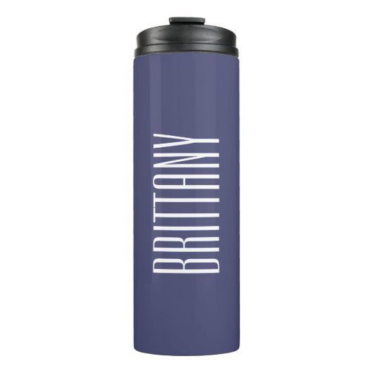 シンプルなブルーの花嫁の介添え人パーソナライズドネーム ミニマル タンブラー (正面)