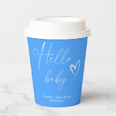 シンプルなブルーのHello Baby 紙コップ (正面)
