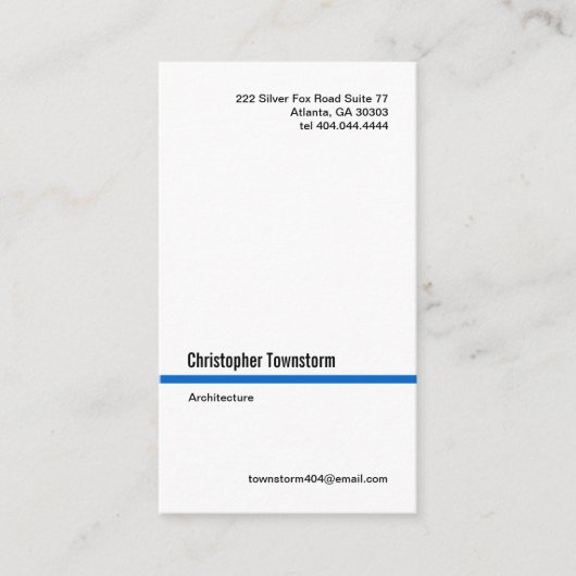 シンプルなブルーライン縦の名刺 名刺 (正面)