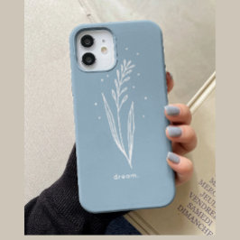 シンプルなブルー＆ホワイトのお花のデザイン カスタマイズ可能 Case-Mate iPhone 14ケース