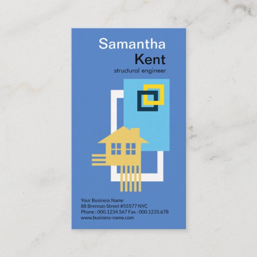 シンプルなブロックのRebarの構造工学技術者 名刺 (正面)