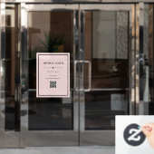 シンプルなプロフェッショナルオフィスブラックピンクのQRコード付き ウィンドウサイン (オフィスドア)