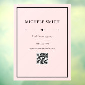 シンプルなプロフェッショナルオフィスブラックピンクのQRコード付き ウィンドウサイン (シート3)