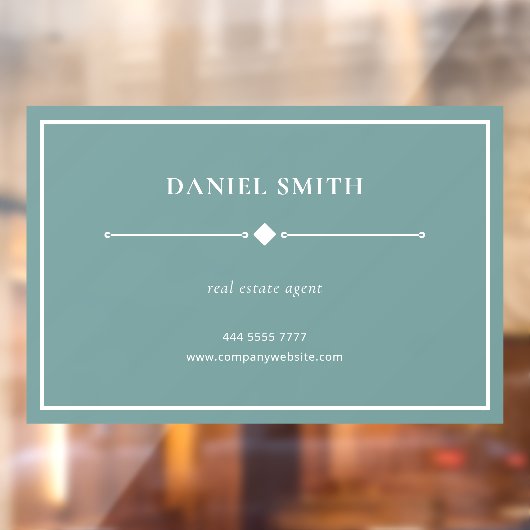 シンプルなプロフェッショナルオフィス ホワイトフレーム ティールグリーン ウィンドウサイン (シート2)