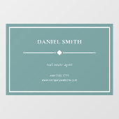 シンプルなプロフェッショナルオフィス ホワイトフレーム ティールグリーン ウィンドウサイン (シート)