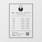 シンプルなプロフェッショナル歯アイコン歯科医営業時間 ウィンドウサイン (シート)