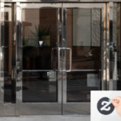 シンプルなプロフェッショナル歯アイコン歯科医営業時間 ウィンドウサイン (オフィスドア)