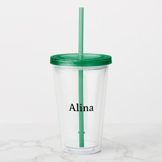 シンプルなプロフェッショナル ビジネスデザインの16oz クリア アクリルタンブラー (正面)