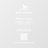 シンプルなプロフェッショナル モノグラム ビジネス名 QR コード ウィンドウサイン (シート)