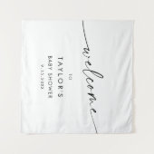 シンプルなベイビーシャワーのお出迎え タペストリー (正面(横))