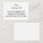 シンプルなベビーウィッシングウェルへのお金でのわずかな貢献 エンクロージャーカード (正面/裏面)