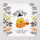 シンプルなベビーシャワーのハローウィンパーティ|の招待状 招待状 (正面/裏面)