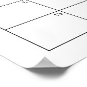 シンプルなベビーシャワー　予想出産日カレンダー ポーズ ポスター (角)