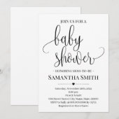 シンプルなベビーシャワー 現代のミニマリスト ママになる人 招待状 (正面/裏面)