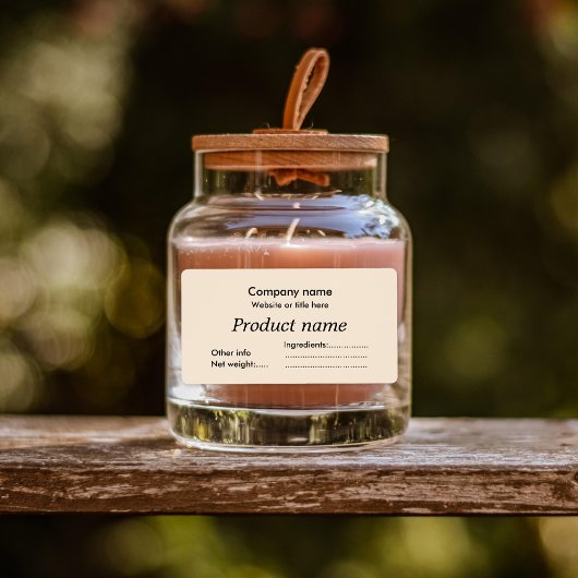 シンプルなベージュのミニマルデザイン ラベル