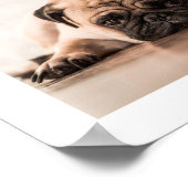 シンプルなペットの写真と名前のプリント ポスター (角)