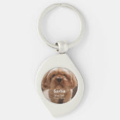 シンプルなペットの犬の名前フォト キーホルダー (正面)