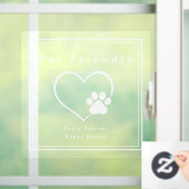 シンプルなペットフレンドリー ハート パウ プリント ウィンドウサイン (ホーム)