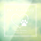 シンプルなペットフレンドリー ハート パウ プリント ウィンドウサイン (シート3)