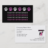 シンプルなペット付き添いの名刺 名刺 (正面/裏面)