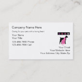 シンプルなペット付き添いの名刺 名刺 (裏面)