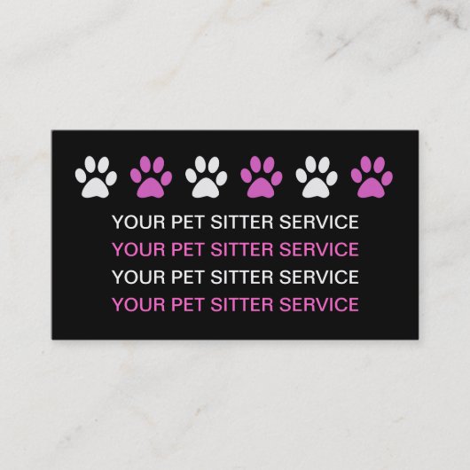 シンプルなペット付き添いの名刺 名刺 (正面)