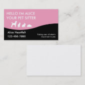 シンプルなペット付き添いの名刺 名刺 (正面/裏面)