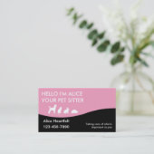 シンプルなペット付き添いの名刺 名刺 (スタンド正面)