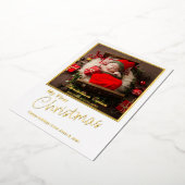 シンプルなホイル 私の初めてのクリスマス 赤ちゃん 誕生写真 箔シーズンカード (回転した状態)