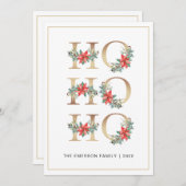 シンプルなホホホ ホリデー カード (正面/裏面)