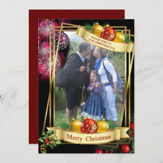 シンプルなホリデーカード シーズンカード (正面/裏面)