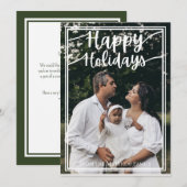 シンプルなホリデーカード ファミリーフォトテンプレート シーズンカード (正面/裏面)