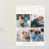 シンプルなホリデーカード - 最小限のデザインに4枚の写真をカスタマイズ シーズンカード (正面/裏面)