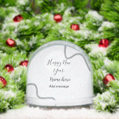 シンプルなホリデーグレーの新年の名前メッセージ (クリスマス)