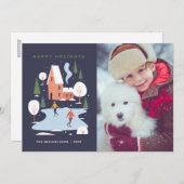 シンプルなホリデー ウィンタースcene シーズンカード (正面/裏面)