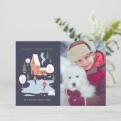 シンプルなホリデー ウィンタースcene シーズンカード (スタンド正面)