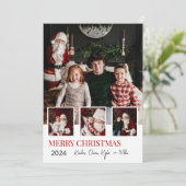 シンプルなホリデー フォト カード 4枚の写真付き (スタンド正面)