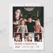 シンプルなホリデー フォト カード 4 枚の写真付き (正面)