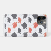 シンプルなホワイトとグレーのウミガメ模様 Case-Mate iPhoneケース (裏面(横))