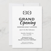 シンプルなホワイトのグランドオープンのご案内 招待状 (正面)